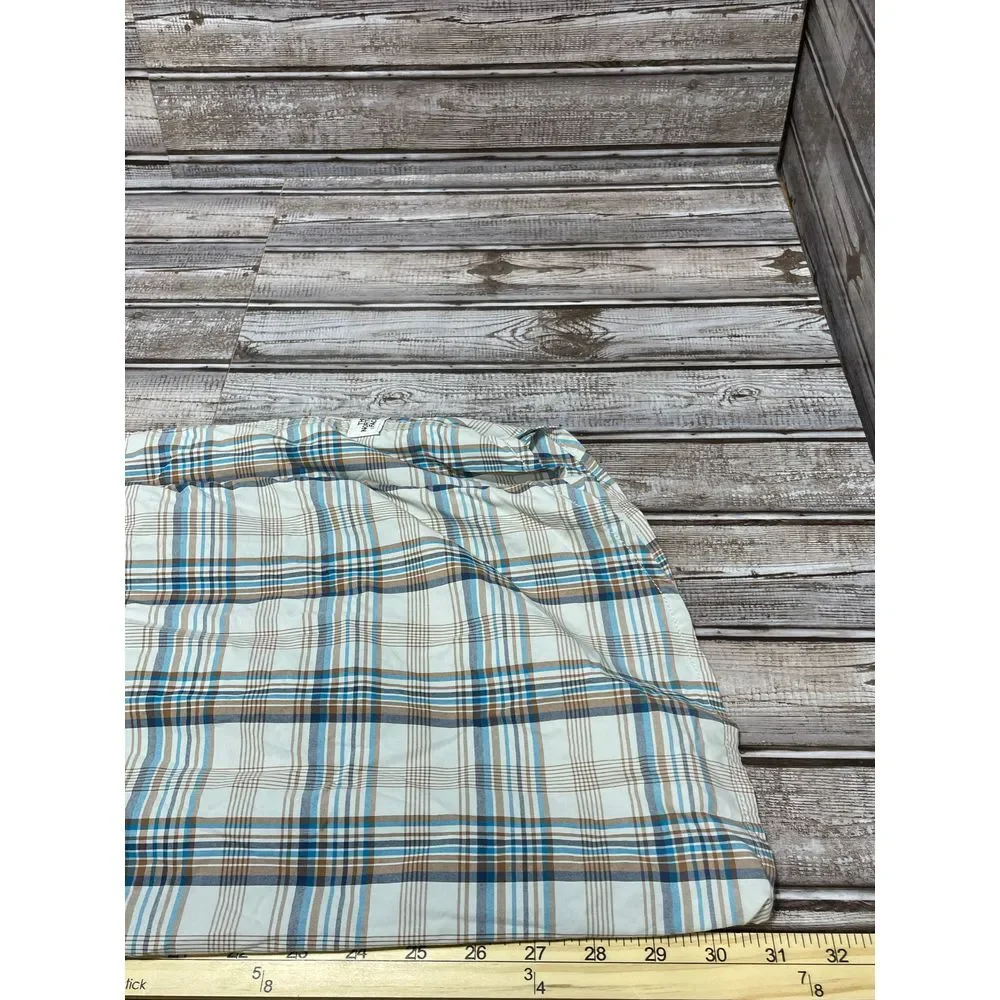 The North Face Men's Short Sleeve Button Up Shirt Off White Blue